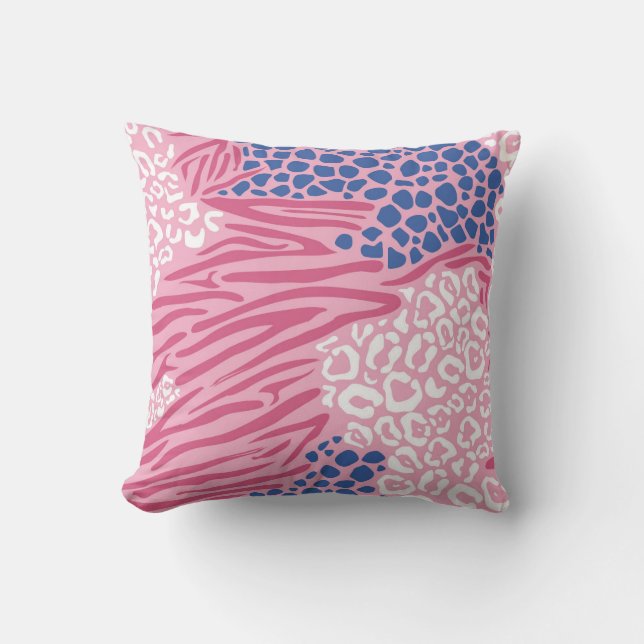 Pink Animal Print Fusion Cushion (Front)