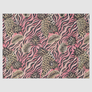 Pink Animal Print Fusion - Seamless Pattern Tissue Paper