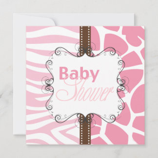 Pink Animal Print Invitation