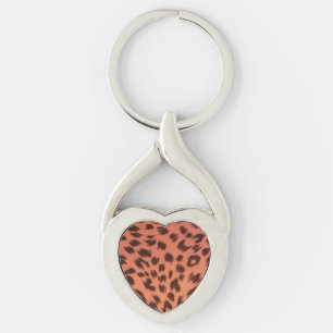 PINK ANIMAL PRINT KEY RING