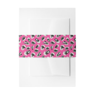 Pink animal print pattern invitation belly band