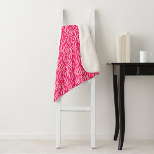 Pink Animal Print Sherpa Blanket