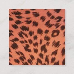 PINK ANIMAL PRINT  SQUARE BUSINESS CARD