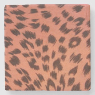 PINK ANIMAL PRINT  STONE COASTER