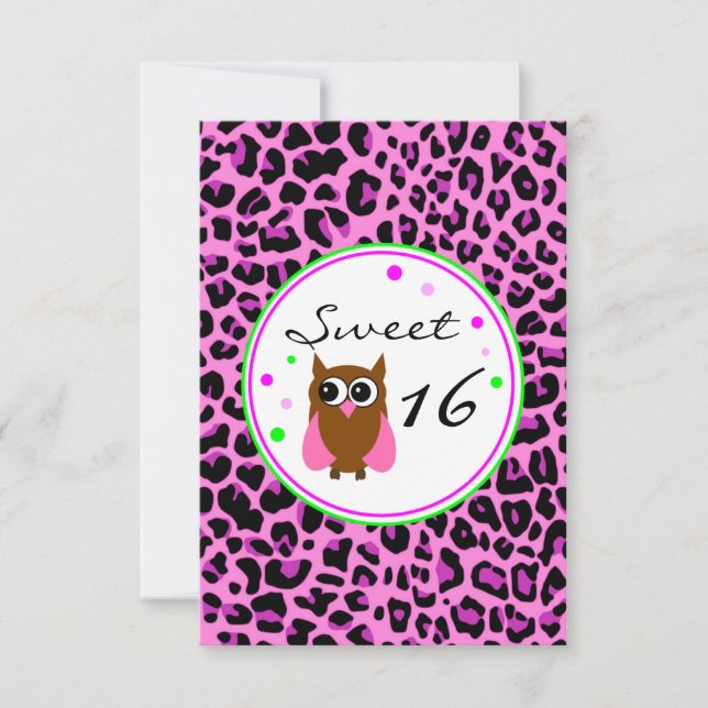 Pink Animalier Sweet 16 Birthday Invitation (Front)