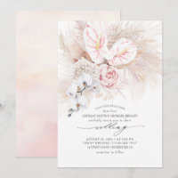Pink Anthurium Orchids and Pampas Grass Wedding