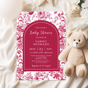 Pink Antique Chinoiserie Baby Shower Invitation