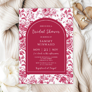 Pink Antique Chinoiserie Bridal Shower Invitation