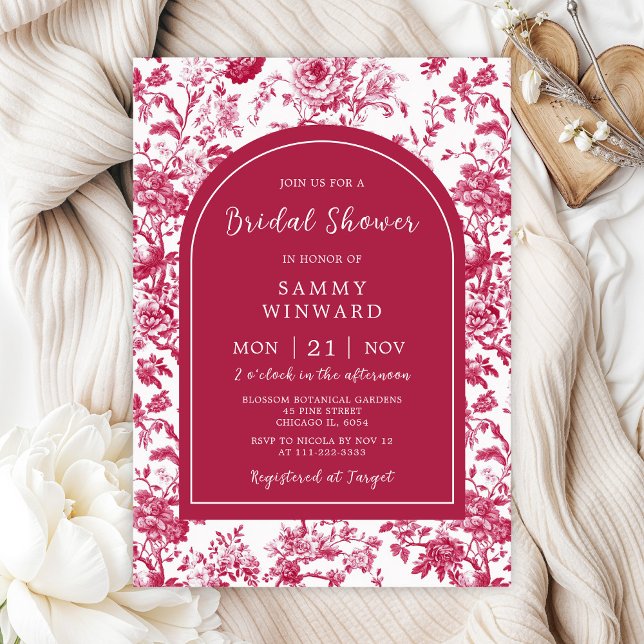 Pink Antique Chinoiserie Bridal Shower Invitation (Creator Uploaded)