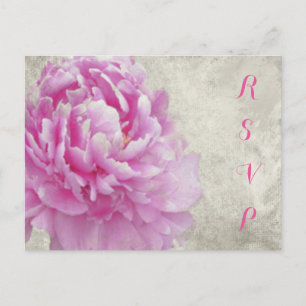 Pink Antique Peony RSVP Card