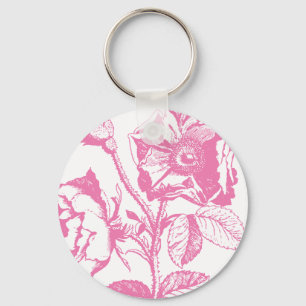 Pink Antique Rose Key Ring