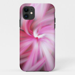 Pink Apple Blossom Twirl Wave Abstract Background iPhone 11 Case
