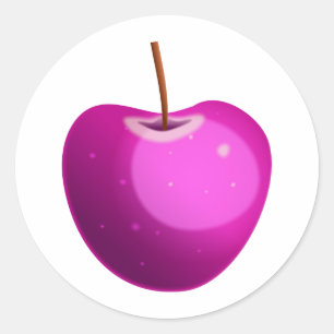 Pink Apple Classic Round Sticker