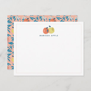 Pink Apple Floral Teacher Stationery Note Card