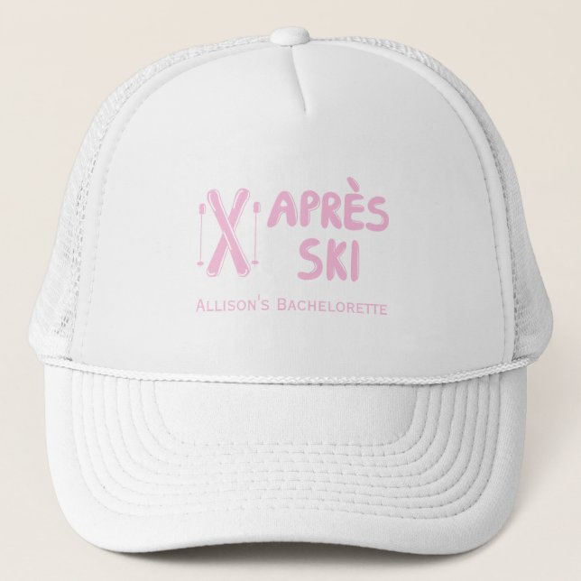Pink Apres Ski Bachelorette Party Hat (Front)