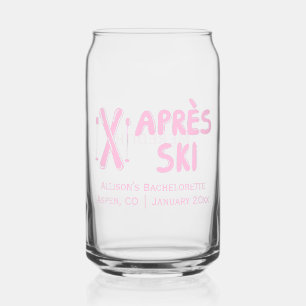 Pink Apres Ski Winter Bachelorette Party Favour Can Glass