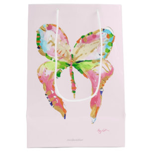 Pink April Butterfly gift bag