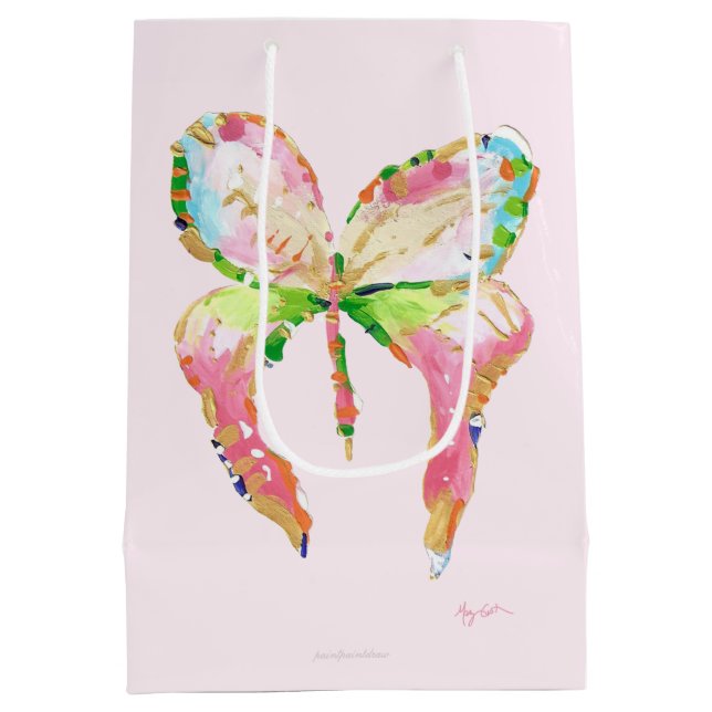 Pink April Butterfly gift bag (Back)