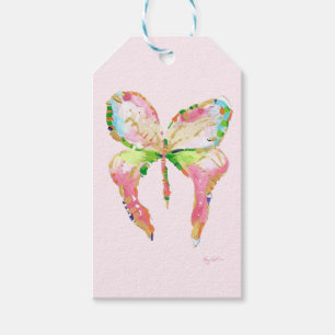Pink April Butterfly Gift Tag