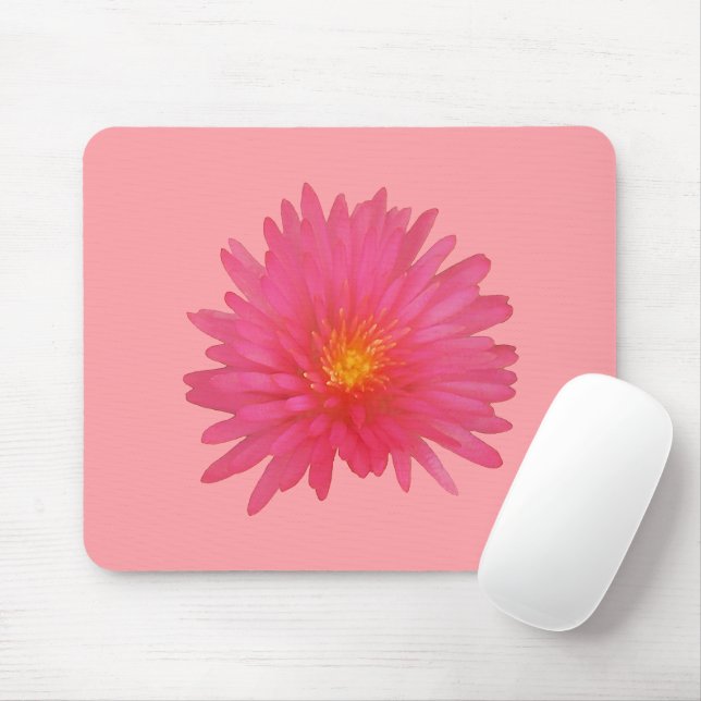 Pink Aptenia Flower Printed on Mouse Pad (With Mouse)