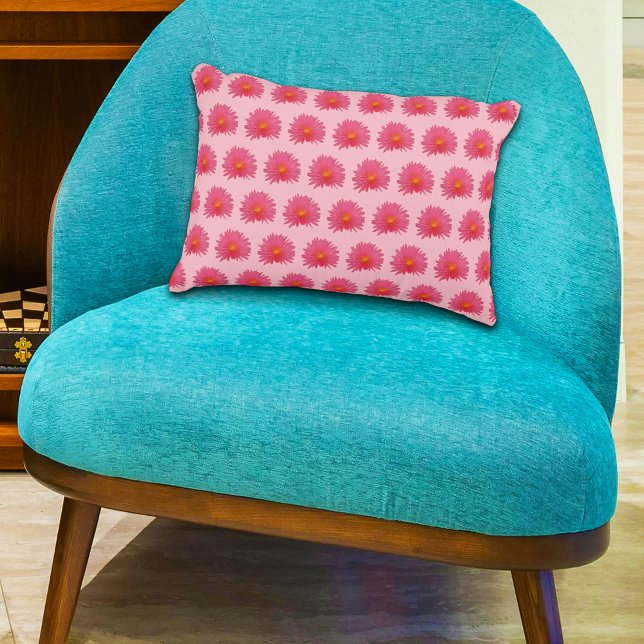 Pink Aptenia Flower Seamless Pattern on Decorative Cushion (Pink Aptenia flower seamless pattern on accent pillow)