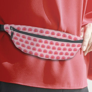 Pink Aptenia Flower Seamless Pattern on Fanny Pack
