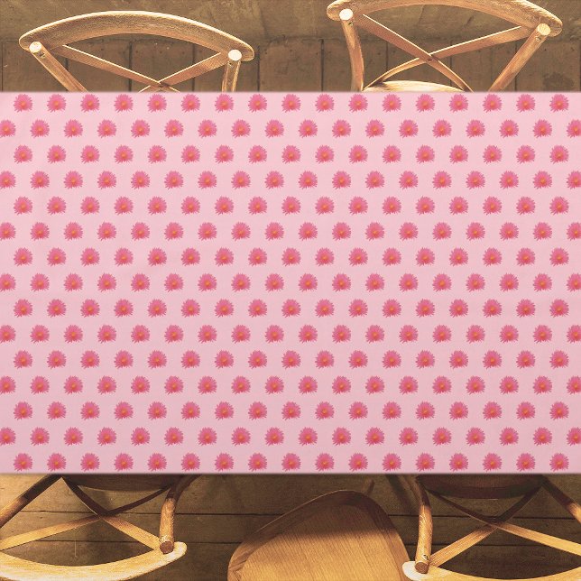 Pink Aptenia Flower Seamless Pattern on Tablecloth (Pink Aptenia flower seamless pattern on tablecloth)