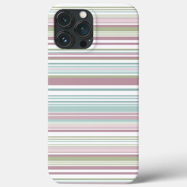 Pink, Aqua, mint, spring rain and mauve stripes Case-Mate iPhone Case (Back)