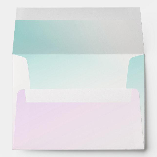 Pink Aqua Tie Dye Ombre Envelope (Back (Bottom))