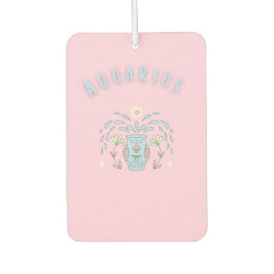 Pink Aquarius, zodiac, star sign print Car Air Freshener
