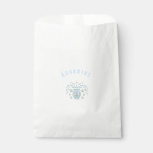 Pink Aquarius, zodiac, star sign print Favour Bag