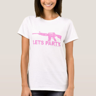 Pink AR15 Lets Party Worn Look T-Shirt