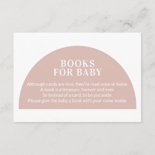 Pink Arch Books for Baby Baby Shower  Enclosure Ca Card