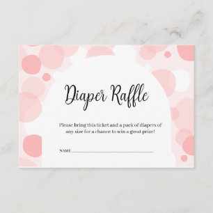 Pink arch Polka Dot Girl Baby Shower Diaper Raffle Enclosure Card