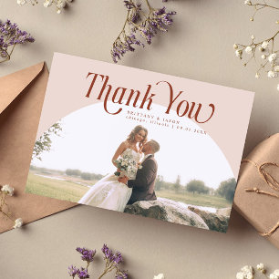 Pink Arch Wedding Thank you Card