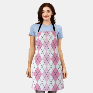 Pink Argyle Allover Apron