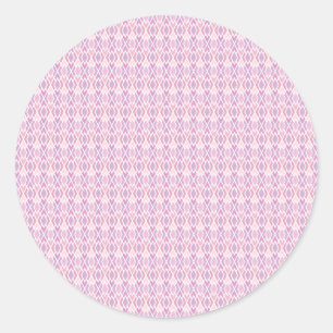 Pink Argyle Classic Round Sticker