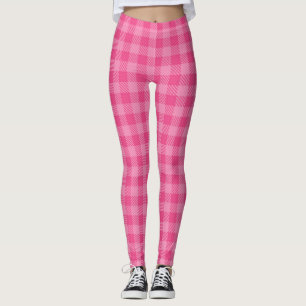 Pink Argyle Lumberjack Plaid Pattern Leggings