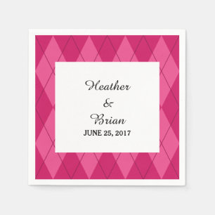Pink Argyle Paper Napkins