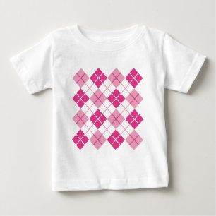 Pink Argyle Pattern Baby T-Shirt