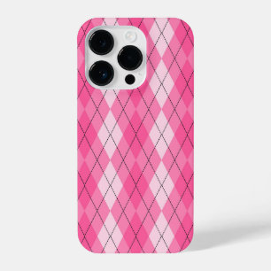 Pink Argyle Pattern iPhone 14 Pro Case