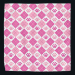 Pink Argyle Paw Print Pattern Bandana<br><div class="desc">Introducing our stylish pink and white argyle design featuring adorable paw prints, the perfect blend of sophistication and pet-inspired charm. This eye-catching design combines the classic argyle pattern with playful paw prints, creating a unique and fashionable look. The argyle pattern exudes a timeless and refined aesthetic, while the whimsical paw...</div>
