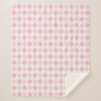 Pink Argyle   Sherpa Blanket