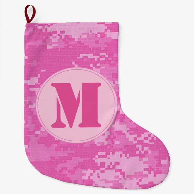 Pink ARMY ACU Camo Camouflag Christmas Stocking (Front)