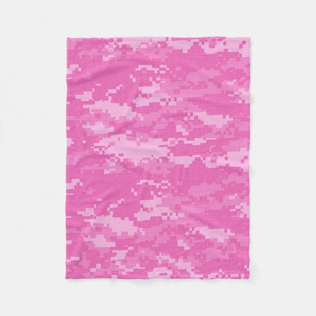 Pink ARMY ACU Camo Camouflage Fleece Blanket (Front)