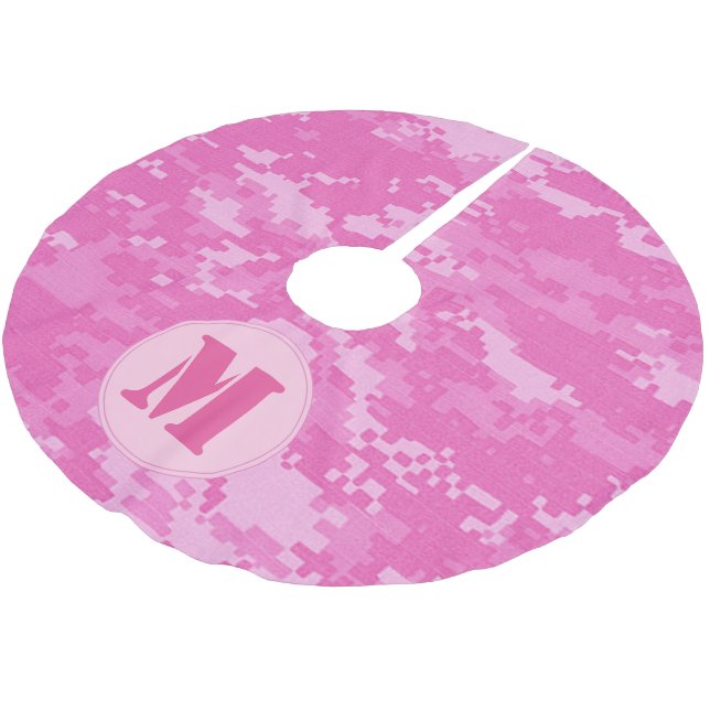 Pink ARMY ACU Camo Christmas Tree Skirt (Angled)