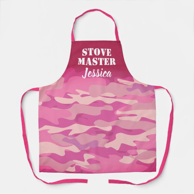 Pink army camo camouflage stove master women's apron (Front)