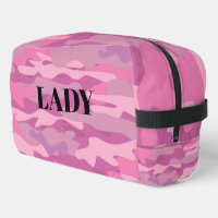 Pink army camo military camouflage toiletry bag