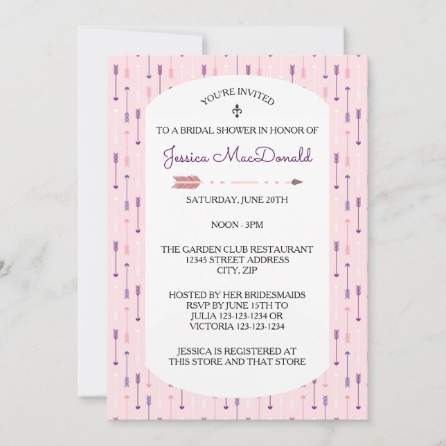 Pink Arrows - Bridal Shower Invitation (Front)