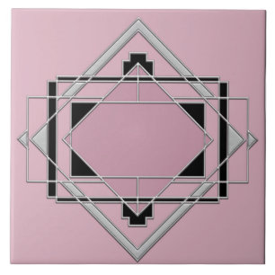 Pink Art Deco Ceramic Tile. Tile